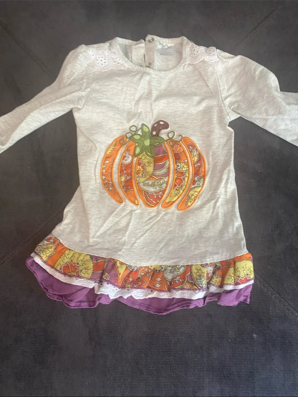 Kids Pumpkin Dress Costume - Cream and Orange